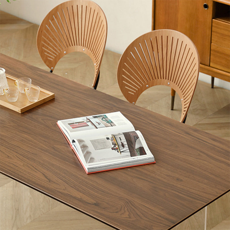 Table à manger rectangulaire moderne, Table en bois avec pieds en plastique pour la maison