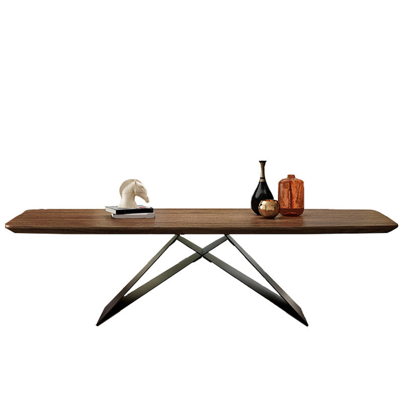 Industrial Rectangle Dining Table Wood Table with Metal Legs for Home Clearhalo 'Dining Tables & Seating' 'Dining Tables' 'dining_table' 'furn' 'furn_dining_table' 'Furniture' 'Kitchen & Dining Furniture' 6513243