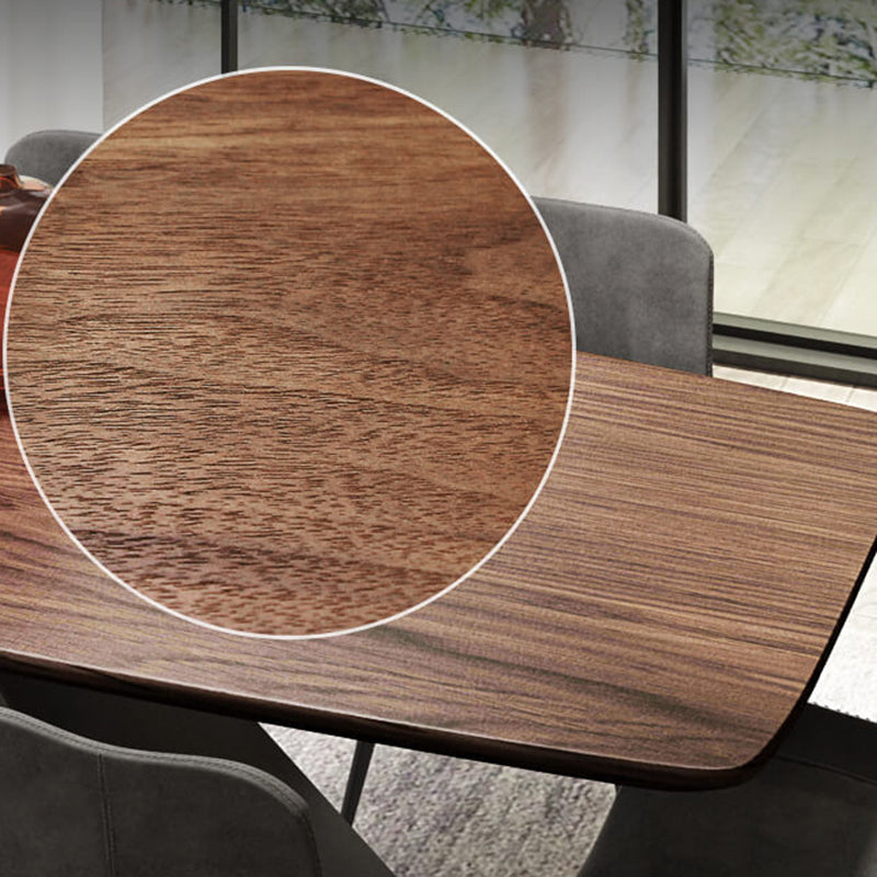 Industrial Rectangle Dining Table Wood Table with Metal Legs for Home Clearhalo 'Dining Tables & Seating' 'Dining Tables' 'dining_table' 'furn' 'furn_dining_table' 'Furniture' 'Kitchen & Dining Furniture' 6513246