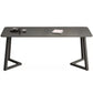 Modern Matte Finish Dining Table for Home Stone Top Dinette Table with Metal Sled Black 70.9"L x 35.4"W x 29.5"H Without Chairs Clearhalo 'Dining Tables & Seating' 'Dining Tables' 'dining_table' 'furn' 'furn_dining_table' 'Furniture' 'Kitchen & Dining Furniture' 6513270