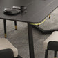 Modern Matte Finish Dining Table for Home Stone Top Dinette Table with Metal Sled Clearhalo 'Dining Tables & Seating' 'Dining Tables' 'dining_table' 'furn' 'furn_dining_table' 'Furniture' 'Kitchen & Dining Furniture' 6513271