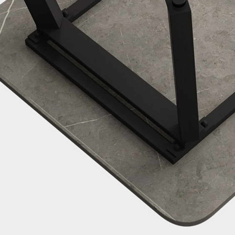 Modern Matte Finish Dining Table for Home Stone Top Dinette Table with Metal Sled Clearhalo 'Dining Tables & Seating' 'Dining Tables' 'dining_table' 'furn' 'furn_dining_table' 'Furniture' 'Kitchen & Dining Furniture' 6513274