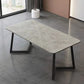 Modern Matte Finish Dining Table for Home Stone Top Dinette Table with Metal Sled Gray Without Chairs Clearhalo 'Dining Tables & Seating' 'Dining Tables' 'dining_table' 'furn' 'furn_dining_table' 'Furniture' 'Kitchen & Dining Furniture' 6513276
