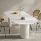 Contemporary Dining Sintered Stone Table Wood Base for Home Use