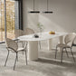Contemporary Dining Sintered Stone Table Wood Base for Home Use
