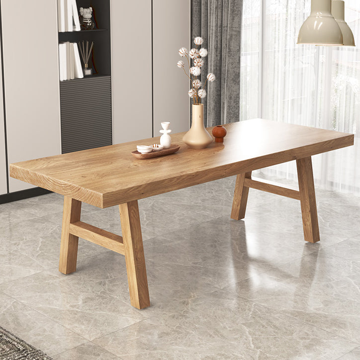 Modern Natural Finish Dinette Table Solid Wood Top Dining Table Without Chairs Clearhalo 'Dining Tables & Seating' 'Dining Tables' 'dining_table' 'furn' 'furn_dining_table' 'Furniture' 'Kitchen & Dining Furniture' 6513310