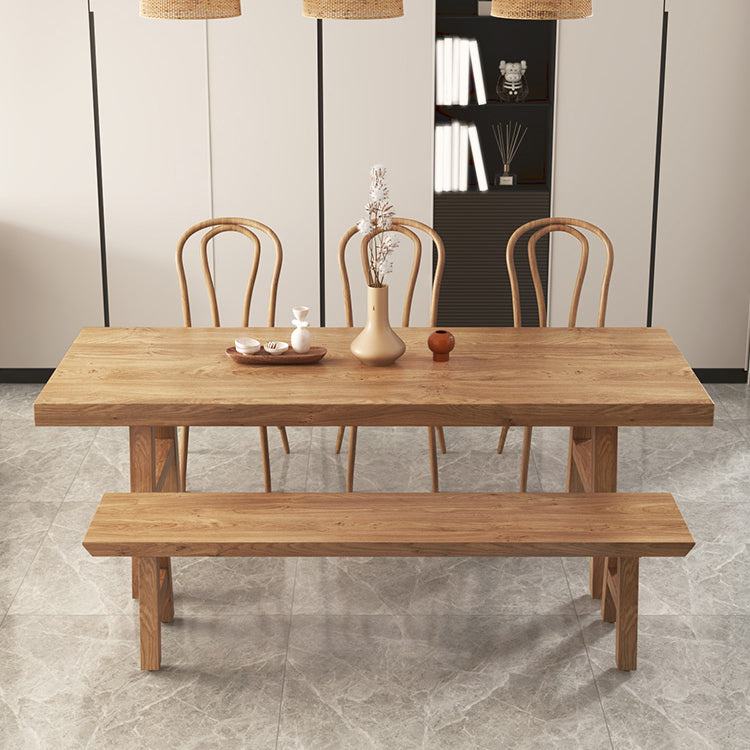 Modern Natural Finish Dinette Table Solid Wood Top Dining Table Clearhalo 'Dining Tables & Seating' 'Dining Tables' 'dining_table' 'furn' 'furn_dining_table' 'Furniture' 'Kitchen & Dining Furniture' 6513315