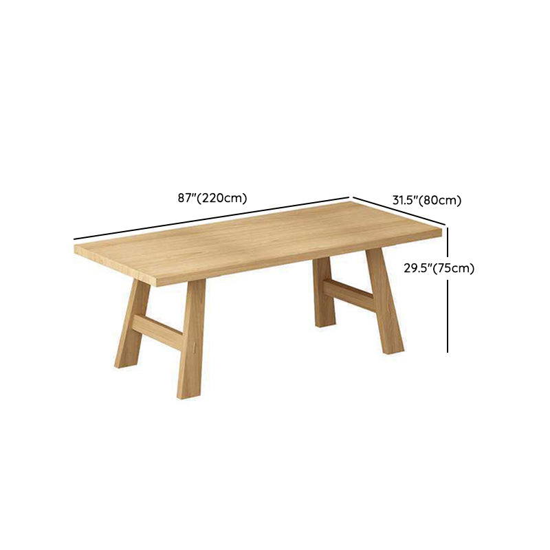 Modern Natural Finish Dinette Table Solid Wood Top Dining Table Clearhalo 'Dining Tables & Seating' 'Dining Tables' 'dining_table' 'furn' 'furn_dining_table' 'Furniture' 'Kitchen & Dining Furniture' 6513322