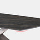 Contemporary Style Rectangle Dining Table Sintered Stone Table with Metal Legs for Kitchen