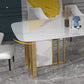 Glam Rectangle Dining Table Sintered Stone Table with Metal Legs for Home Use Clearhalo 'Dining Tables & Seating' 'Dining Tables' 'dining_table' 'furn' 'furn_dining_table' 'Furniture' 'Kitchen & Dining Furniture' 6513371
