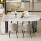 Metal Double Pedestal Dining Table Free Form Modern Dining Table