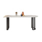 Metal Double Pedestal Dining Table Free Form Modern Dining Table