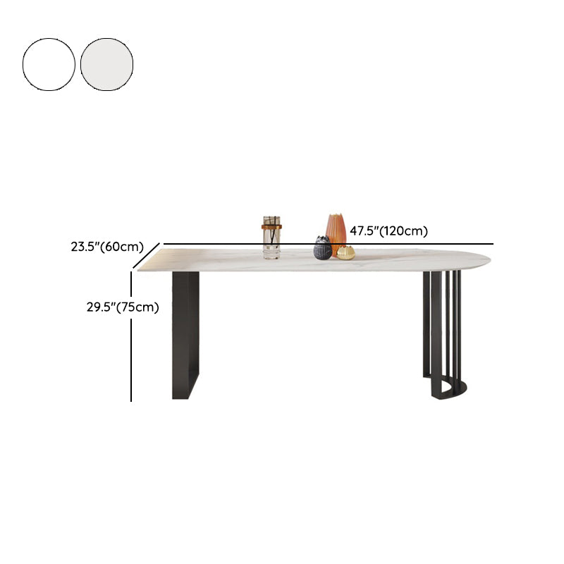 Metal Double Pedestal Dining Table Free Form Modern Dining Table