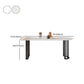 Metal Double Pedestal Dining Table Free Form Modern Dining Table