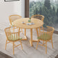 Modern Round Dining Table Rubberwood Solid Wood Dining Table with Sled Base Natural 31.5"L x 31.5"W x 28.7"H Without Chairs Clearhalo 'Dining Tables & Seating' 'Dining Tables' 'dining_table' 'furn' 'furn_dining_table' 'Furniture' 'Kitchen & Dining Furniture' 6513403