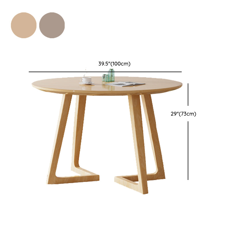 Modern Round Dining Table Rubberwood Solid Wood Dining Table with Sled Base Clearhalo 'Dining Tables & Seating' 'Dining Tables' 'dining_table' 'furn' 'furn_dining_table' 'Furniture' 'Kitchen & Dining Furniture' 6513412