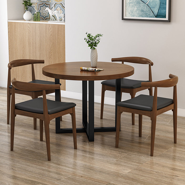 Round Solid Wood Top Dining Table Modern Sled Base Dining Table 35.4"L x 35.4"W x 29.5"H Without Chairs Clearhalo 'Dining Tables & Seating' 'Dining Tables' 'dining_table' 'furn' 'furn_dining_table' 'Furniture' 'Kitchen & Dining Furniture' 6513431