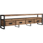 Industrial Wood TV Stand Console Open Storage TV Media Stand with Drawers for Living Room 71"L x 16"W x 20"H Clearhalo 'furn' 'furn_tv_stands_entertainment_centers' 'Furniture' 'Living Room Furniture' 'TV Stands & Entertainment Centers' 'TV Stands & Media Storage Furniture' 'tv_stands_entertainment_centers' 6513560