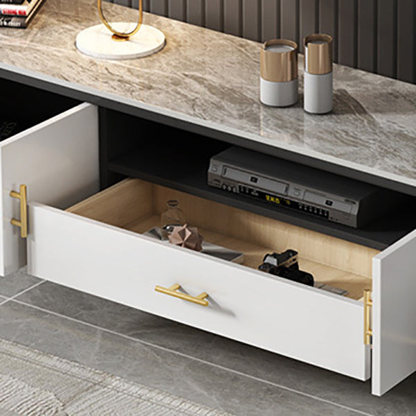 Stone Media Console TV Stand Open Storage TV Stand with Drawer Clearhalo 'furn' 'furn_tv_stands_entertainment_centers' 'Furniture' 'Living Room Furniture' 'TV Stands & Entertainment Centers' 'TV Stands & Media Storage Furniture' 'tv_stands_entertainment_centers' 6513577