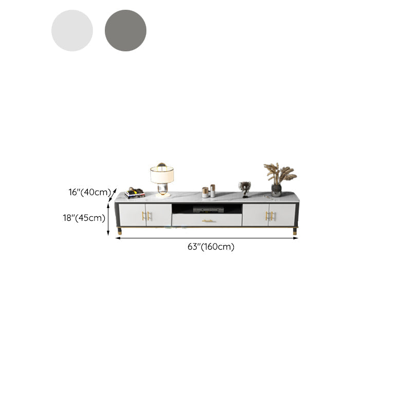 Stone Media Console TV Stand Open Storage TV Stand with Drawer Clearhalo 'furn' 'furn_tv_stands_entertainment_centers' 'Furniture' 'Living Room Furniture' 'TV Stands & Entertainment Centers' 'TV Stands & Media Storage Furniture' 'tv_stands_entertainment_centers' 6513585