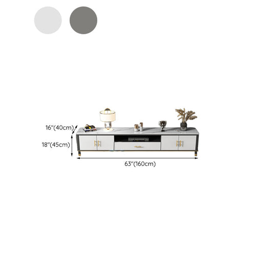 Stone Media Console TV Stand Open Storage TV Stand with Drawer