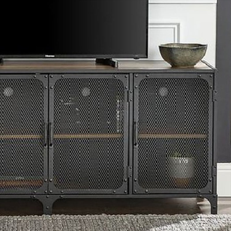 Industrial Pine TV Stand Console Enclosed Storage TV Media Stand for Living Room Clearhalo 'furn' 'furn_tv_stands_entertainment_centers' 'Furniture' 'Living Room Furniture' 'TV Stands & Entertainment Centers' 'TV Stands & Media Storage Furniture' 'tv_stands_entertainment_centers' 6513615