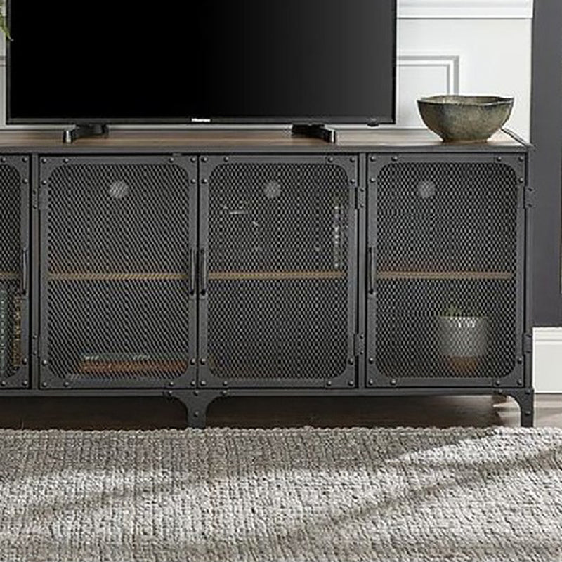 Industrial Pine TV Stand Console Enclosed Storage TV Media Stand for Living Room Clearhalo 'furn' 'furn_tv_stands_entertainment_centers' 'Furniture' 'Living Room Furniture' 'TV Stands & Entertainment Centers' 'TV Stands & Media Storage Furniture' 'tv_stands_entertainment_centers' 6513616