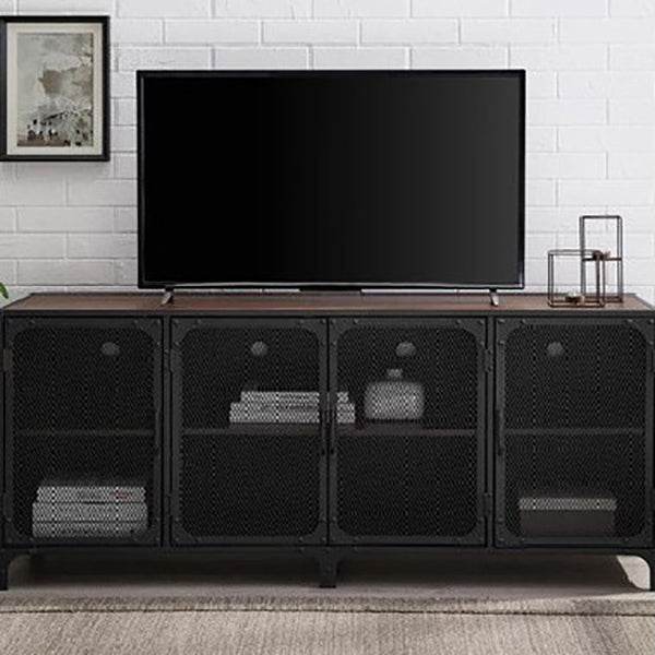 Industrial Pine TV Stand Console Enclosed Storage TV Media Stand for Living Room Clearhalo 'furn' 'furn_tv_stands_entertainment_centers' 'Furniture' 'Living Room Furniture' 'TV Stands & Entertainment Centers' 'TV Stands & Media Storage Furniture' 'tv_stands_entertainment_centers' 6513617