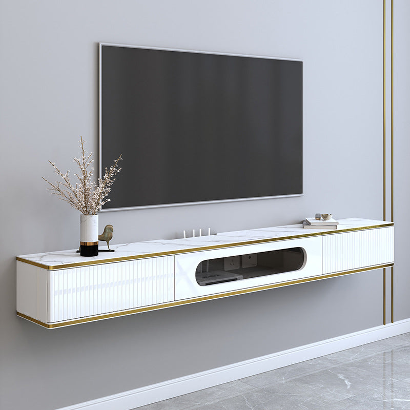 Console de meuble TV mural Console multimédia TV en bois avec 2 tiroirs