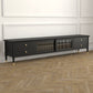 Solid Wood TV Media Console Modern TV Media Stand for Living Room 94.5"L x 16"W x 20"H Black Clearhalo 'furn' 'furn_tv_stands_entertainment_centers' 'Furniture' 'Living Room Furniture' 'TV Stands & Entertainment Centers' 'TV Stands & Media Storage Furniture' 'tv_stands_entertainment_centers' 6513651