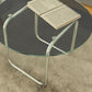 Modern Round Glass Coffee Table with Stainsteel Sled Stainless Steel Base Clearhalo 'Coffee & Accent Tables' 'Coffee Tables' 'coffee_tables' 'furn' 'furn_coffee_tables' 'Furniture' 'Living Room Furniture' 6513726