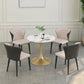 Modern Round Dining Table for Kitchen Dinette Table with Metal Tulip White Gold 23.6"L x 23.6"W x 29.5"H Clearhalo 'Dining Tables & Seating' 'Dining Tables' 'dining_table' 'furn' 'furn_dining_table' 'Furniture' 'Kitchen & Dining Furniture' 6513745