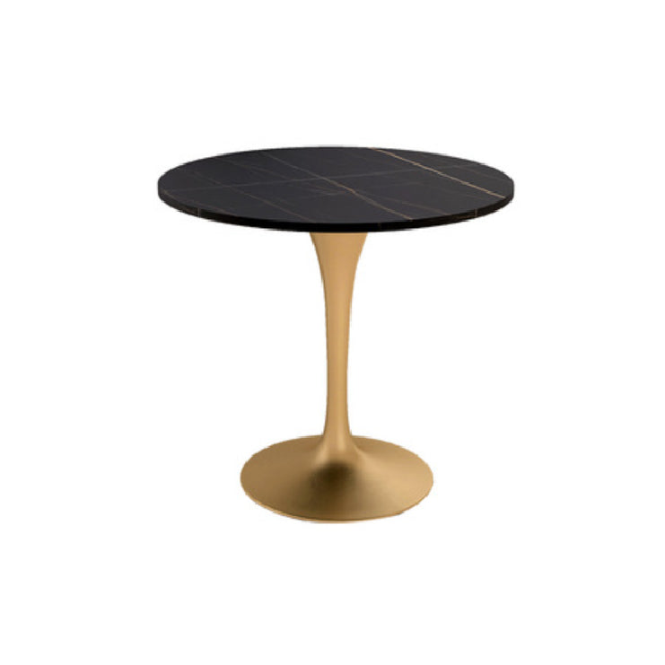 Modern Round Dining Table for Kitchen Dinette Table with Metal Tulip Black Gold Clearhalo 'Dining Tables & Seating' 'Dining Tables' 'dining_table' 'furn' 'furn_dining_table' 'Furniture' 'Kitchen & Dining Furniture' 6513747