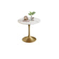 Modern Round Dining Table for Kitchen Dinette Table with Metal Tulip White Gold 31.5"L x 31.5"W x 29.5"H Clearhalo 'Dining Tables & Seating' 'Dining Tables' 'dining_table' 'furn' 'furn_dining_table' 'Furniture' 'Kitchen & Dining Furniture' 6513750