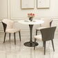 Modern Round Dining Table for Kitchen Dinette Table with Metal Tulip White Black 23.6"L x 23.6"W x 29.5"H Clearhalo 'Dining Tables & Seating' 'Dining Tables' 'dining_table' 'furn' 'furn_dining_table' 'Furniture' 'Kitchen & Dining Furniture' 6513751