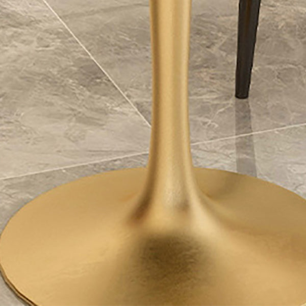 Modern Round Dining Table for Kitchen Dinette Table with Metal Tulip Clearhalo 'Dining Tables & Seating' 'Dining Tables' 'dining_table' 'furn' 'furn_dining_table' 'Furniture' 'Kitchen & Dining Furniture' 6513753