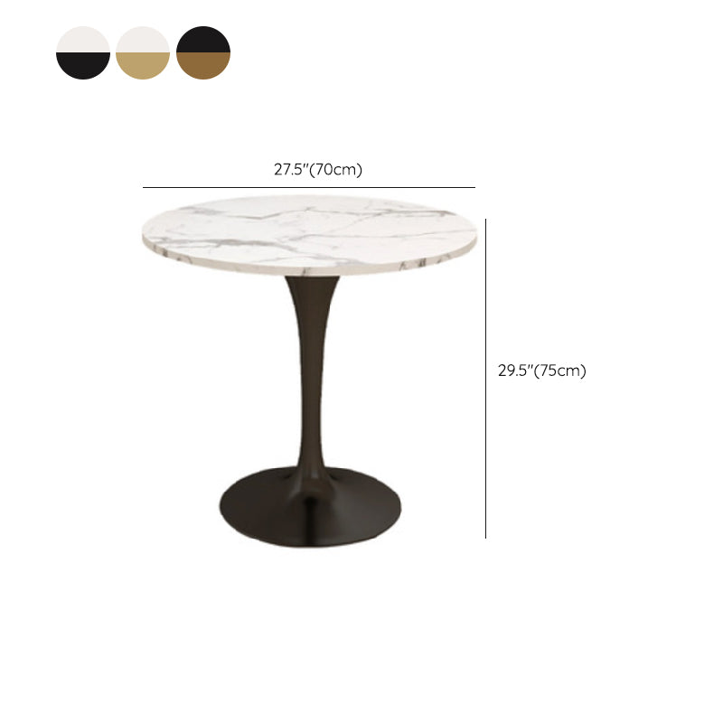 Modern Round Dining Table for Kitchen Dinette Table with Metal Tulip Clearhalo 'Dining Tables & Seating' 'Dining Tables' 'dining_table' 'furn' 'furn_dining_table' 'Furniture' 'Kitchen & Dining Furniture' 6513757