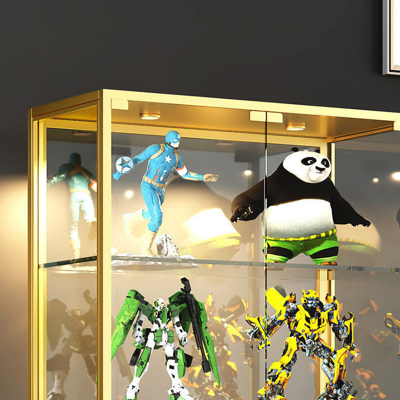 Glam Curio Curio Cabine in metallo Porte in vetro Armadio a buffet per soggiorno