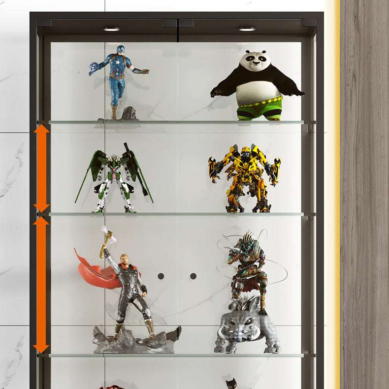 Glam Curio Curio Cabine in metallo Porte in vetro Armadio a buffet per soggiorno