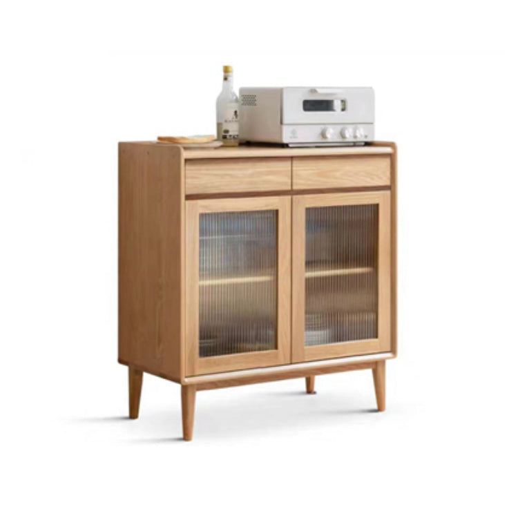 Moderno piste da esposizione in vetro a buffet di pino per soggiorno per soggiorno