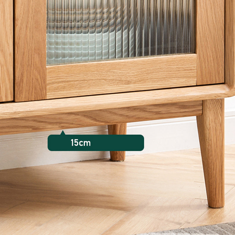 Moderno piste da esposizione in vetro a buffet di pino per soggiorno per soggiorno