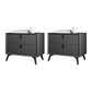 Solid Wood Bedside Cabinet Modern Bed Nightstand with Drawers