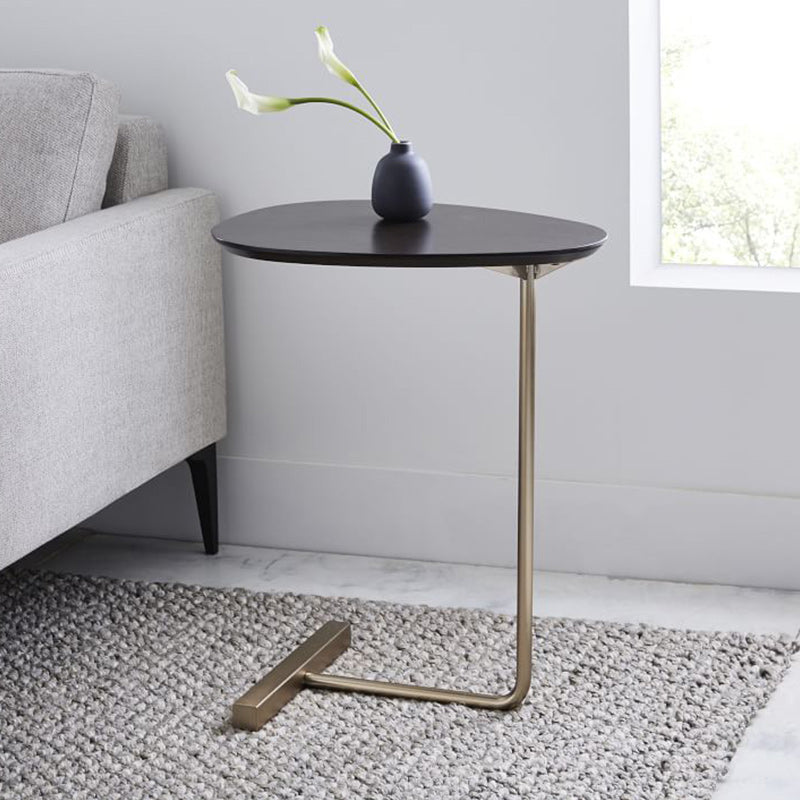 Contemporary Solid Wood Nightstand Legs Included Night Table ,23.6" Tall Dark Walnut Rose Gold 1 Piece Clearhalo 'Bedroom Furniture' 'furn' 'furn_night_stand' 'Furniture' 'night_stand' 'Nightstands' 6513970