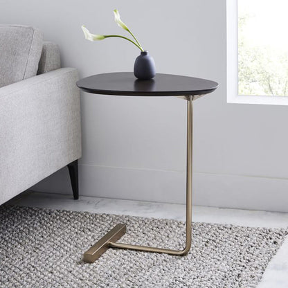 Contemporary Solid Wood Nightstand Legs Included Night Table ,23.6" Tall Dark Walnut Rose Gold 1 Piece Clearhalo 'Bedroom Furniture' 'furn' 'furn_night_stand' 'Furniture' 'night_stand' 'Nightstands' 6513970