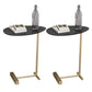 Contemporary Solid Wood Nightstand Legs Included Night Table ,23.6" Tall Black Gold 2 Piece Set Clearhalo 'Bedroom Furniture' 'furn' 'furn_night_stand' 'Furniture' 'night_stand' 'Nightstands' 6513974