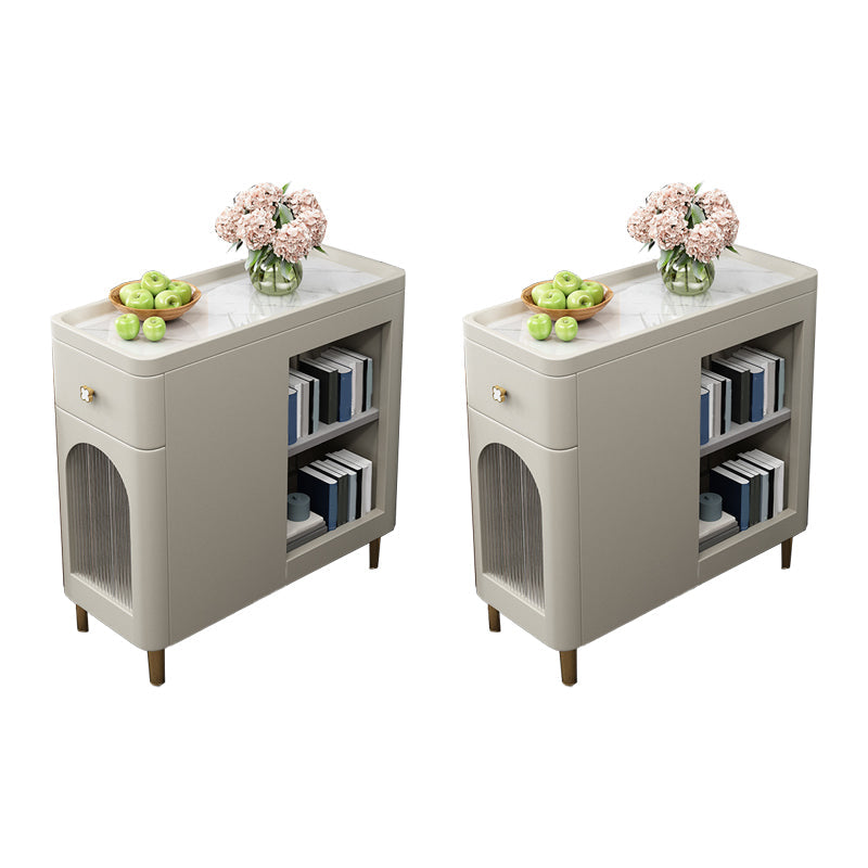 ドロワー付きのコンテンポラリーアクセントテーブルナイトスタンドストーンナイトスタンド