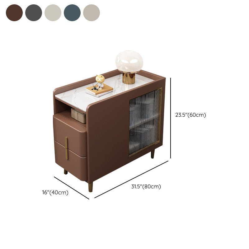 グラムアクセントテーブルナイトスタンドストーンナイトスタンド2つの引き出しが付いています