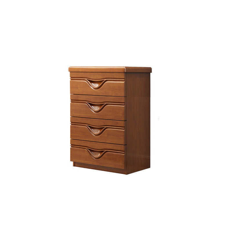Cassapanca moderna in legno di gomma per la casa, marrone, con cassetti
