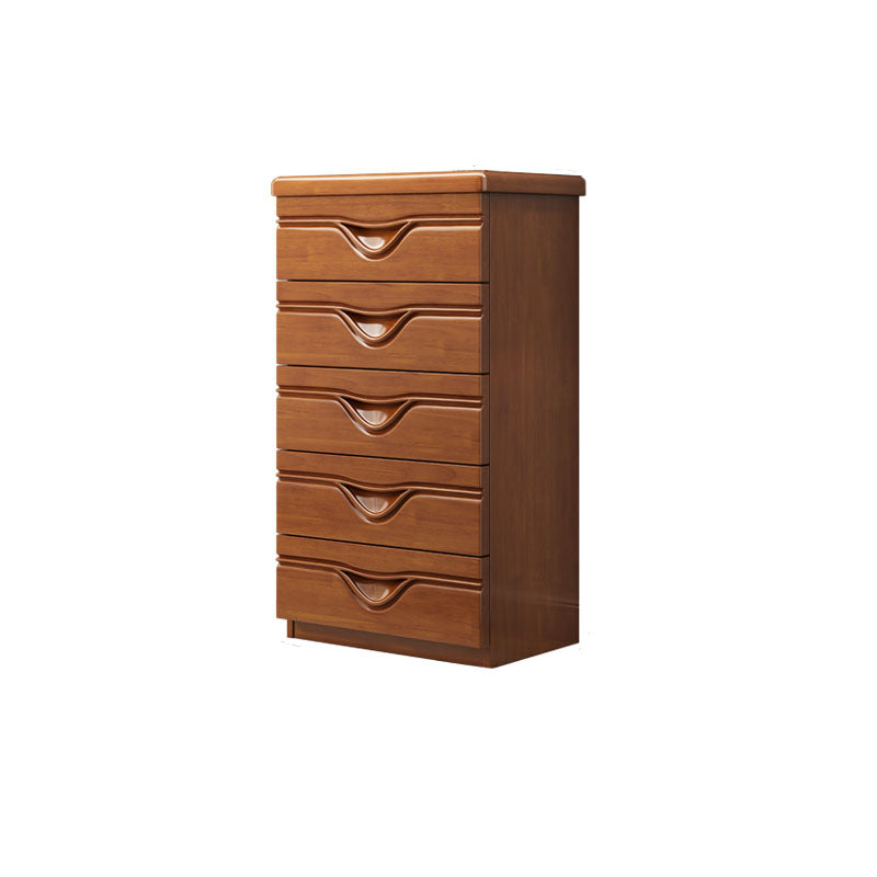 Cassapanca moderna in legno di gomma per la casa, marrone, con cassetti
