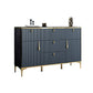 Commode en bois manufacturé avec coffre de rangement Classic Glam de 15,21 pouces